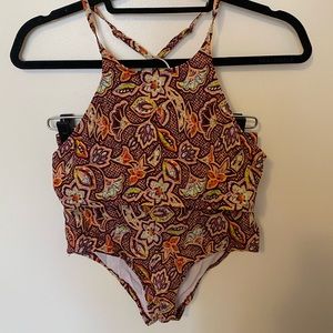 Urban Outfitters Floral Print High Waisted Bikini
